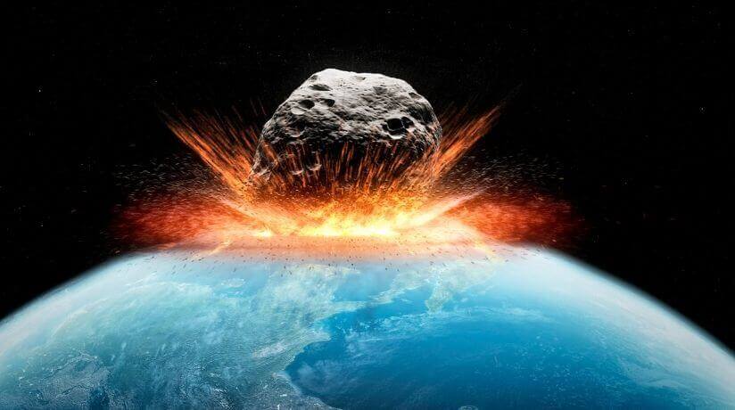 Asteroide impactando en la Tierra
